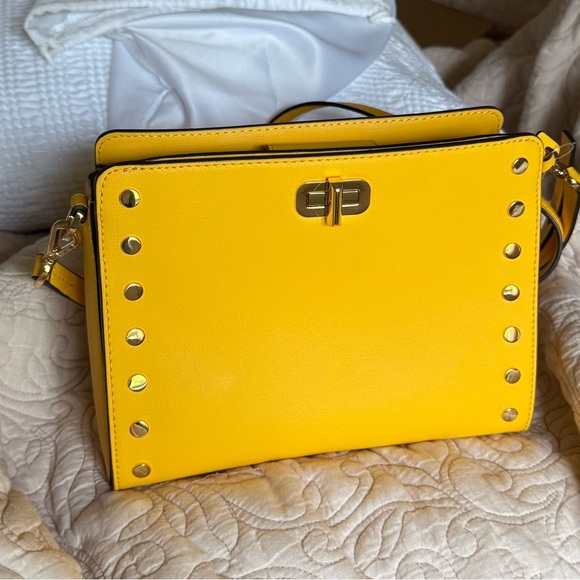 Michael Kors Handbags - NWOT Michael Kors sylvie stud Crossbody Bag in sunflower yellow